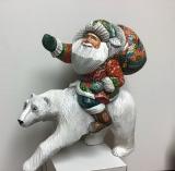  Ukrainian Wooden Santa Clause on POLAR BEAR